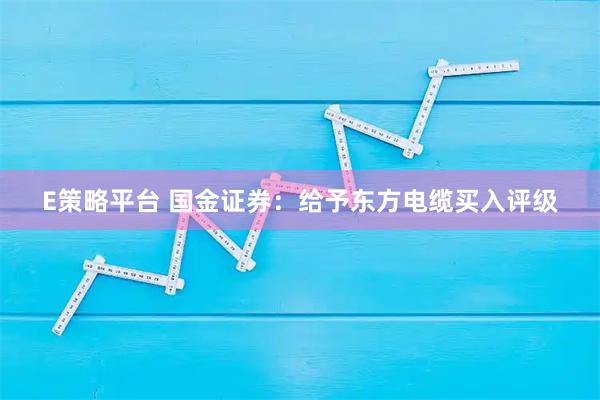 E策略平台 国金证券：给予东方电缆买入评级