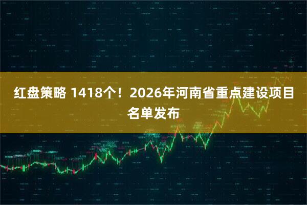 红盘策略 1418个！2026年河南省重点建设项目名单发布