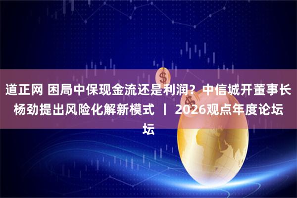 道正网 困局中保现金流还是利润？中信城开董事长杨劲提出风险化解新模式 丨 2026观点年度论坛
